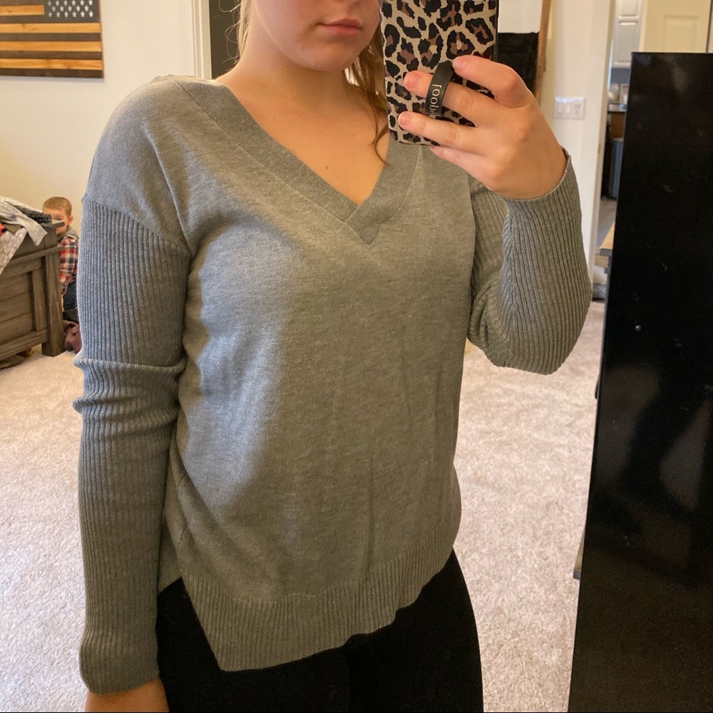 Cross back sweater